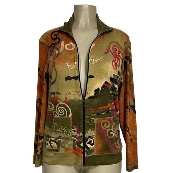 Chico's Full Zip Sweatshirt Women's Small (0) High Neck Collar Long Sleeveless $ - Picture 1 of 11